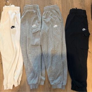 Nike Kids Sweatpants - Cream, Gray, and Black